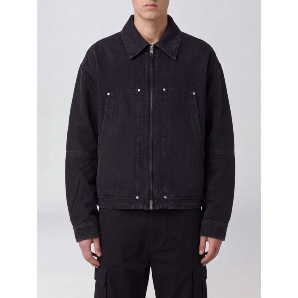 Amiri Men Amiri Black Cotton Denim Jacket With Zip Closure